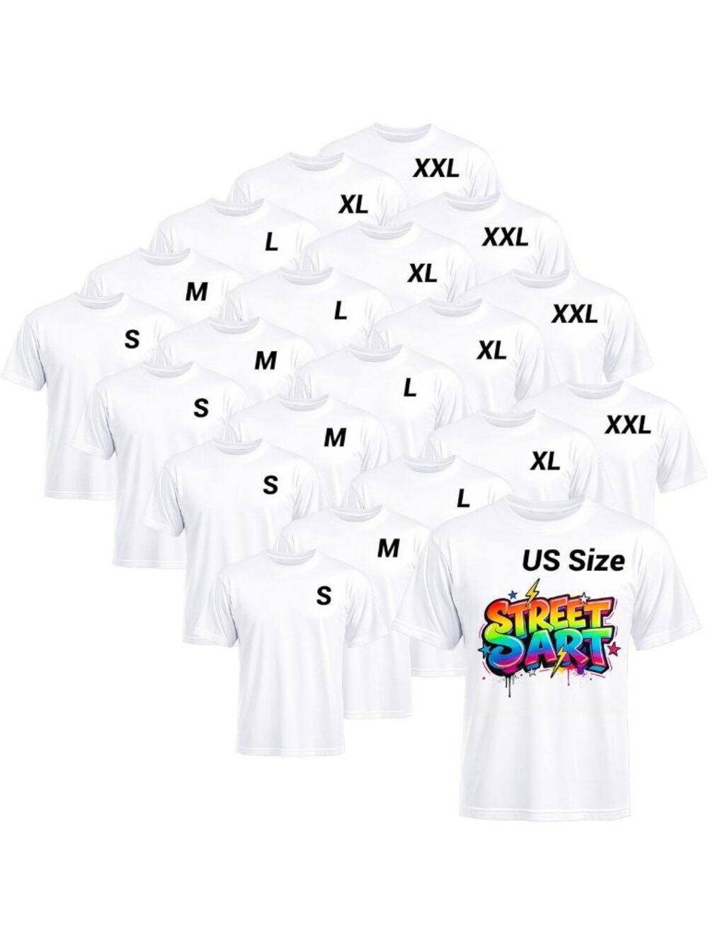 Unisex Sublimation T-Shirts in White Polyester, Sizes S-2XL, Wholesale Bulk Deal